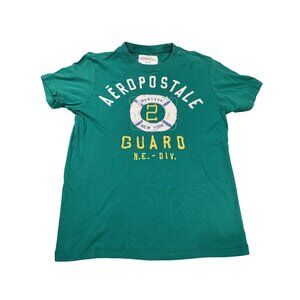 Aeropostale Men's medium Green Graphic Tee Montauk New York Lifeguard Y2K